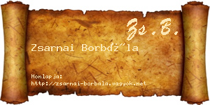 Zsarnai Borbála névjegykártya